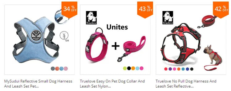 Truelove Mesh Nylon Dog Collar And Leash Set ATHLEXES