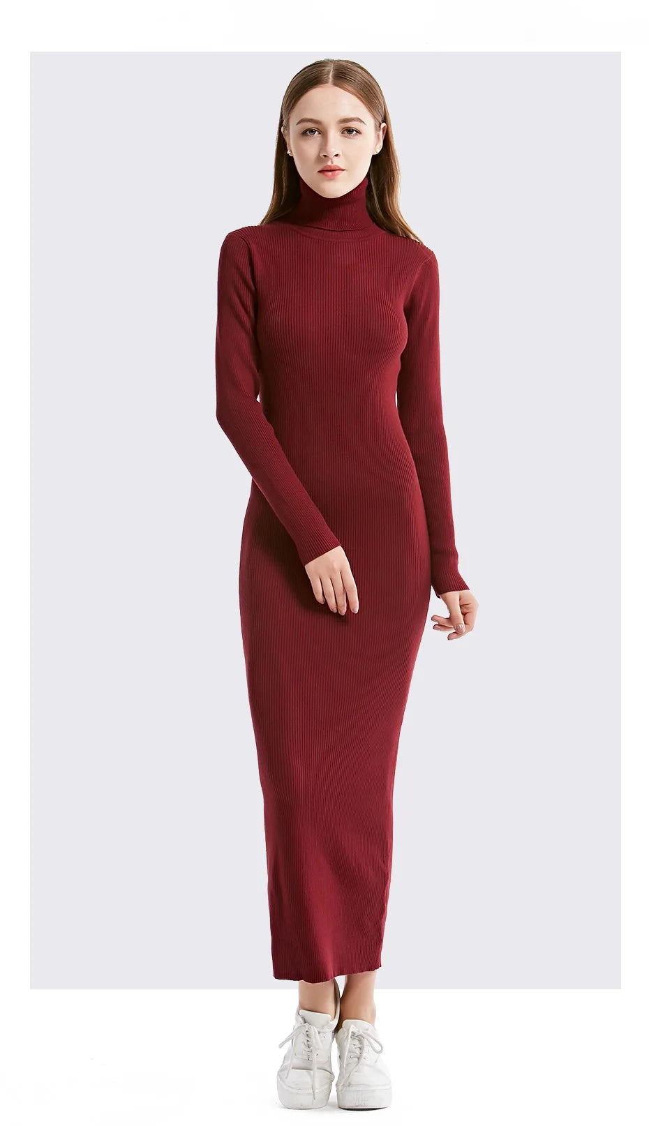 Turtleneck Knit Sheath Dress ATHLEXES