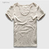 VogueFit Solid Cotton V-Neck Slim Fit T-Shirt for Men ATHLEXES