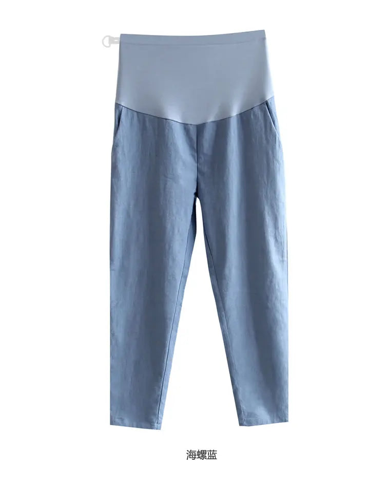 Maternity Luxe High Waist Linen Belly Pants ATHLEXES