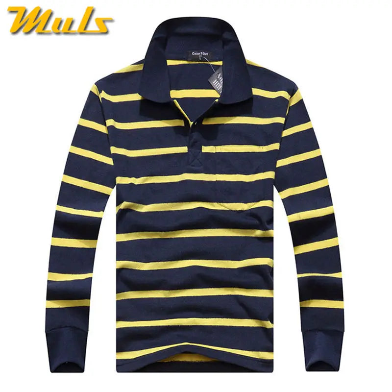 Classic Striped Cotton Polo for Men - Spring & Autumn ATHLEXES