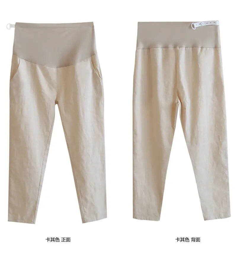 Maternity Luxe High Waist Linen Belly Pants ATHLEXES