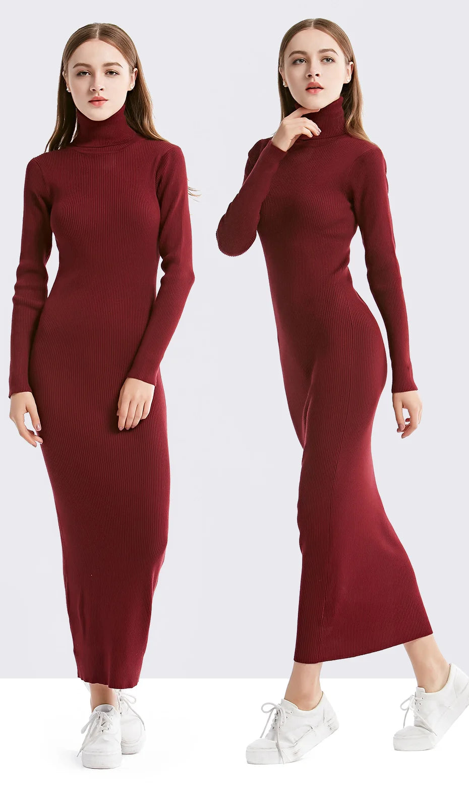 Turtleneck Knit Sheath Dress ATHLEXES