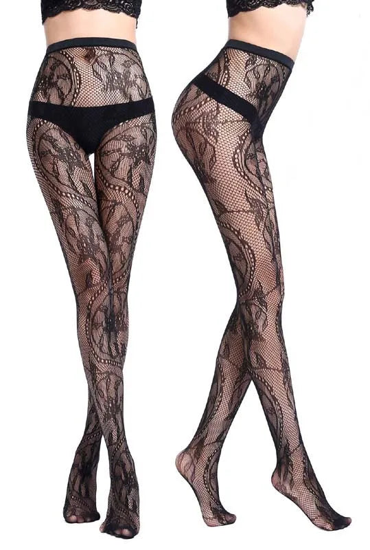 Elegant 19 Styles Lace Tights for Women - Sexy High Waist Fishnet ATHLEXES