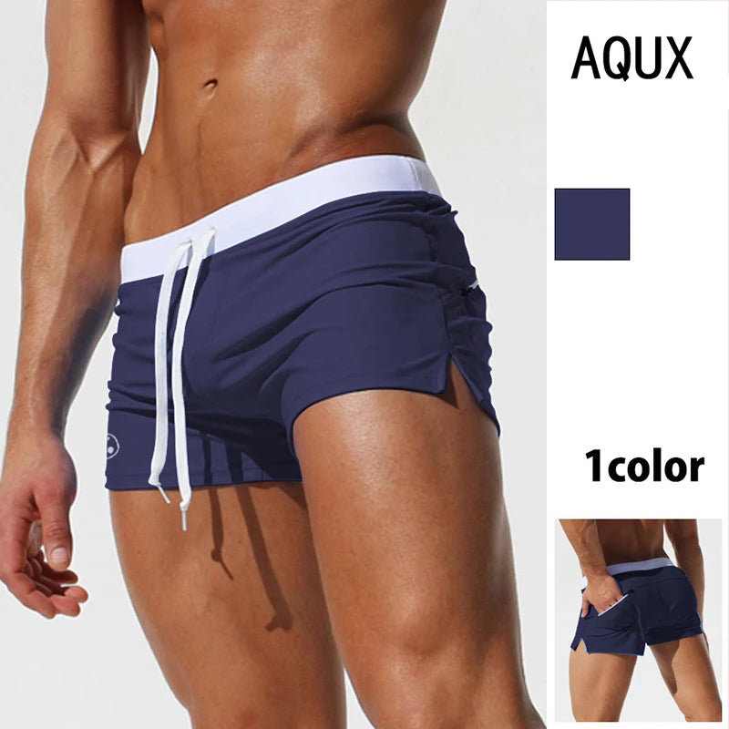 AquaStyle Low Waist Surf Trunks for Men ATHLEXES