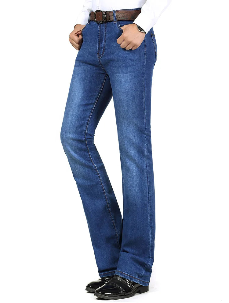 Elite Comfort Menâ??s Mid Waist Boot Cut Jeans ATHLEXES