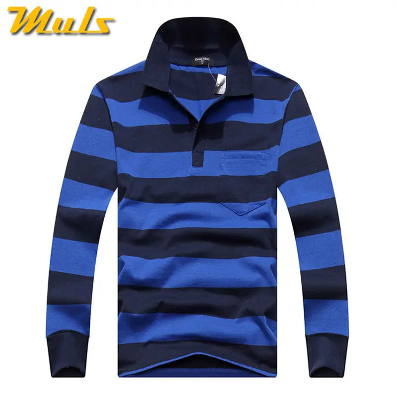 Classic Striped Cotton Polo for Men - Spring & Autumn ATHLEXES
