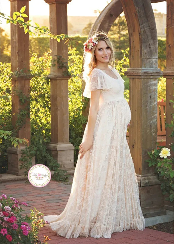 Luxe Lace Maternity Dress for Stunning Photoshoots ATHLEXES