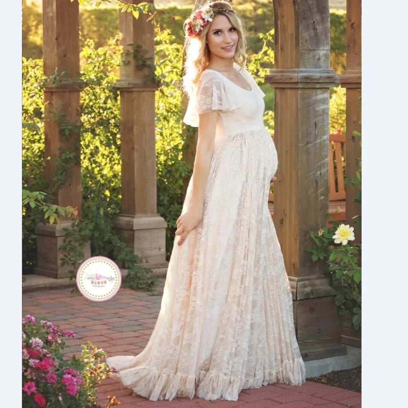 Luxe Lace Maternity Dress for Stunning Photoshoots ATHLEXES