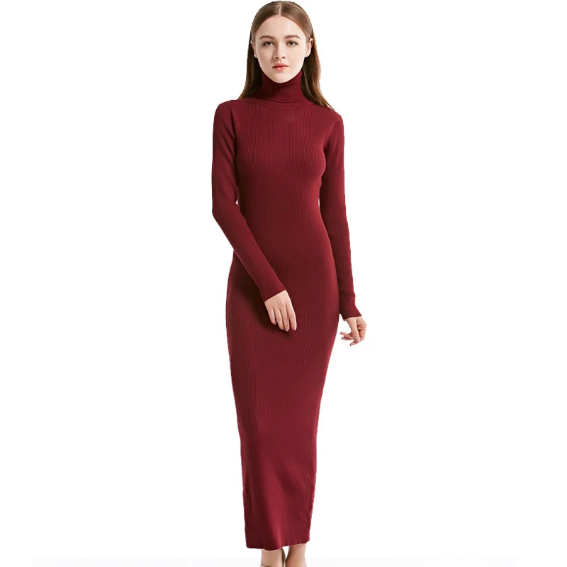 Turtleneck Knit Sheath Dress ATHLEXES