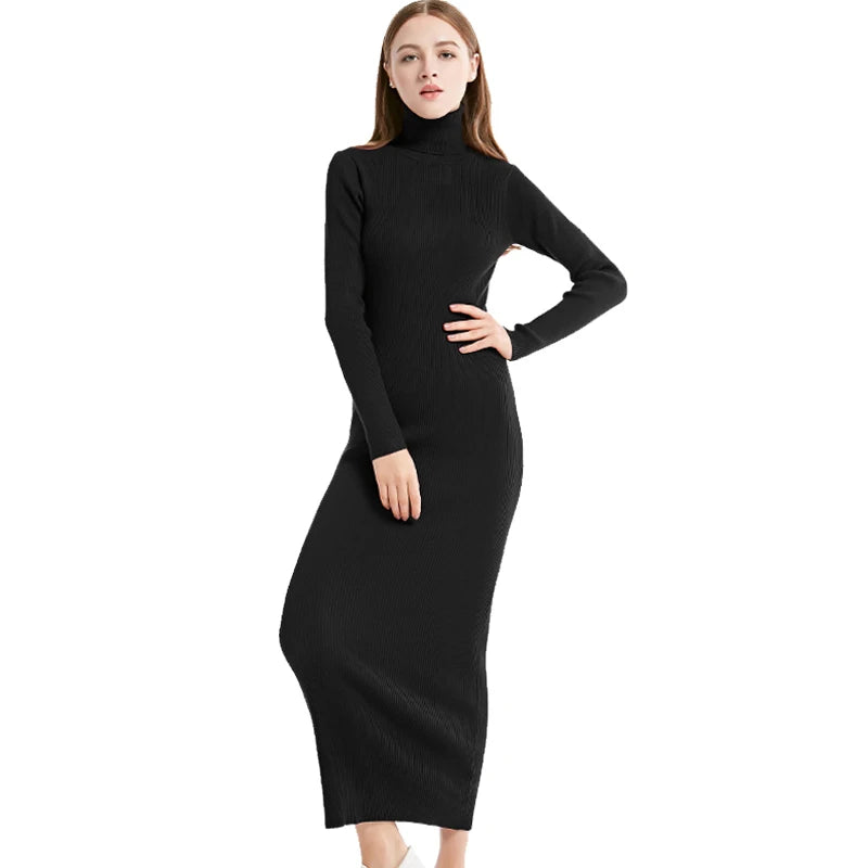 Turtleneck Knit Sheath Dress ATHLEXES