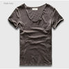 VogueFit Solid Cotton V-Neck Slim Fit T-Shirt for Men ATHLEXES