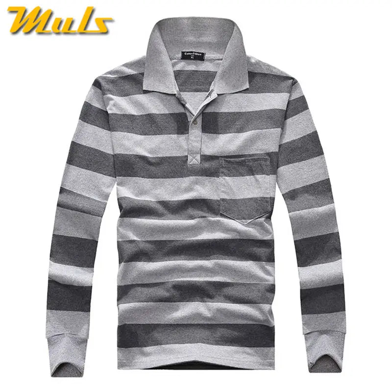 Classic Striped Cotton Polo for Men - Spring & Autumn ATHLEXES