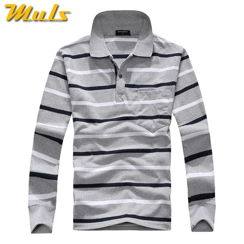 Classic Striped Cotton Polo for Men - Spring & Autumn ATHLEXES