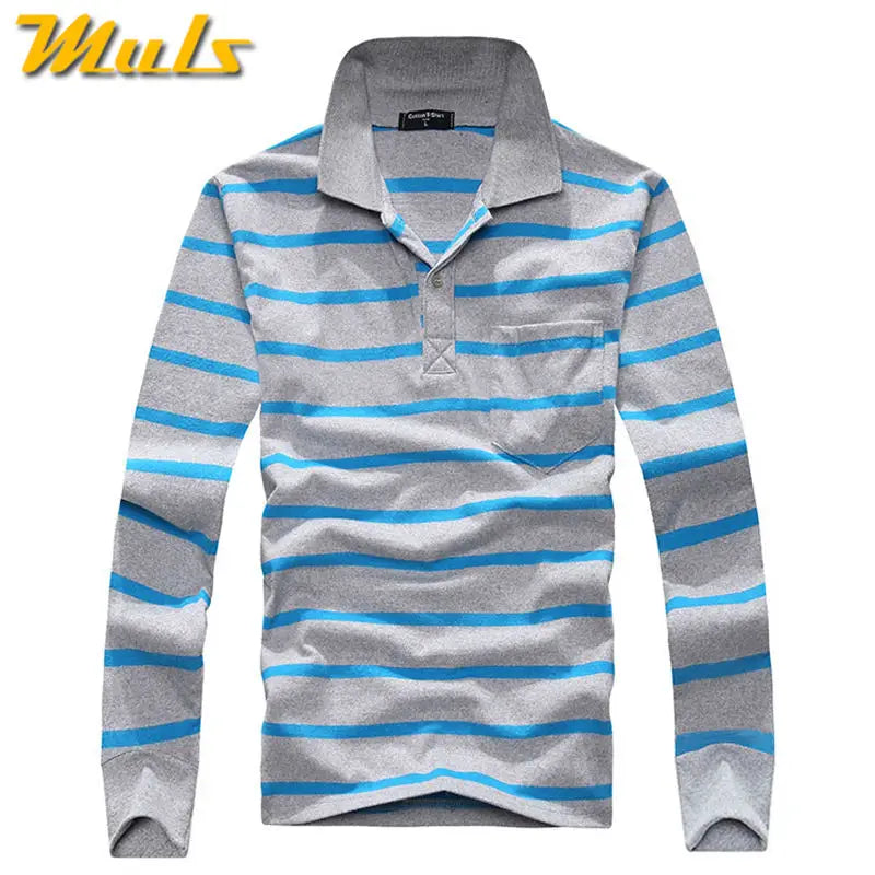 Classic Striped Cotton Polo for Men - Spring & Autumn ATHLEXES