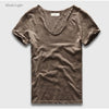 VogueFit Solid Cotton V-Neck Slim Fit T-Shirt for Men ATHLEXES