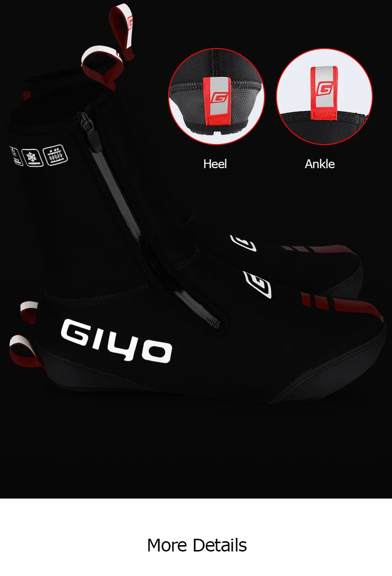 GIYO Windproof Waterproof Fleece Cycling Shoe Covers for All Seasons ATHLEXES