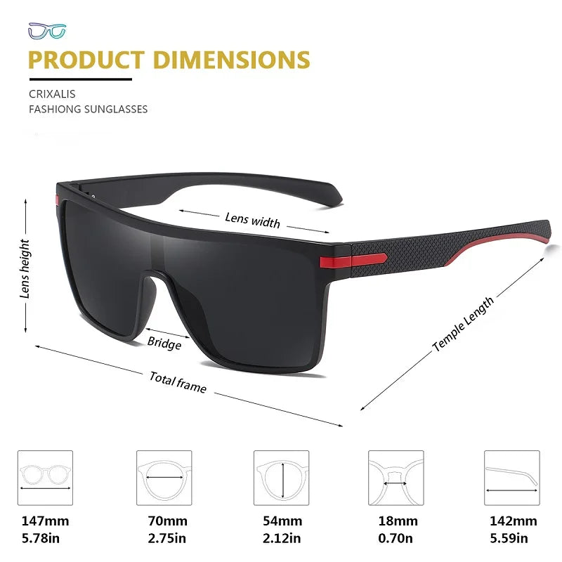 Crixalis Men's Polarized Square Sunglasses ATHLEXES