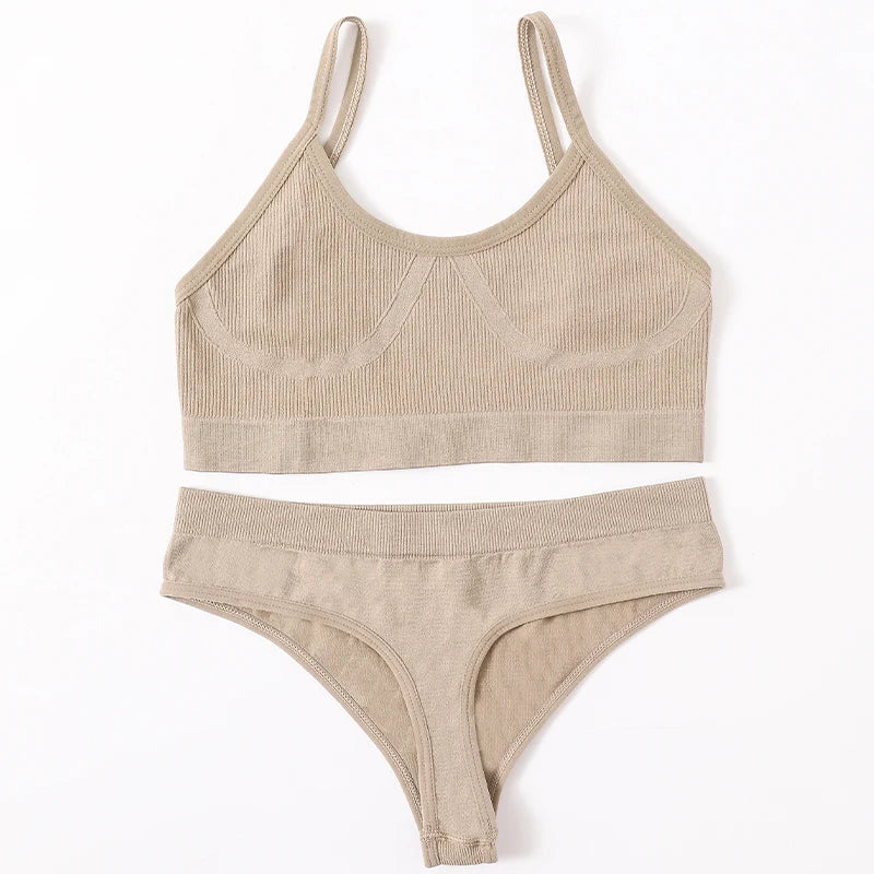 Women Seamless Bras Panties Set Sports Crop Top Briefs ATHLEXES