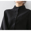 Elegant Lantern Sleeve Blouse for Women - Autumn Winter Office Chic ATHLEXES