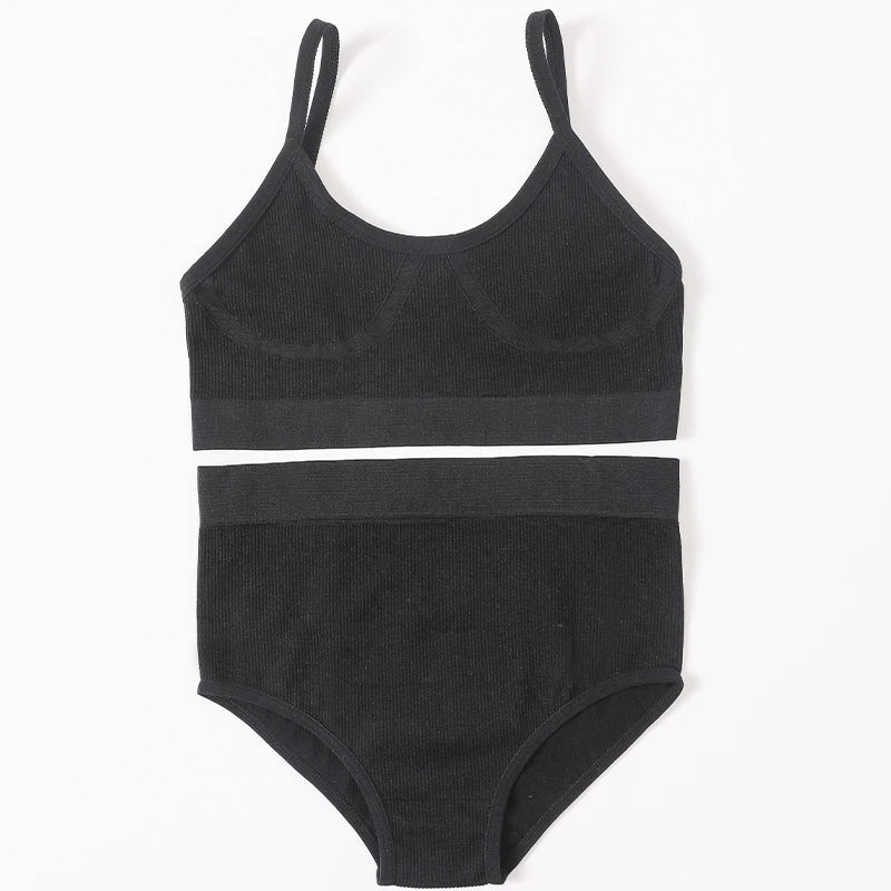 Women Seamless Bras Panties Set Sports Crop Top Briefs ATHLEXES