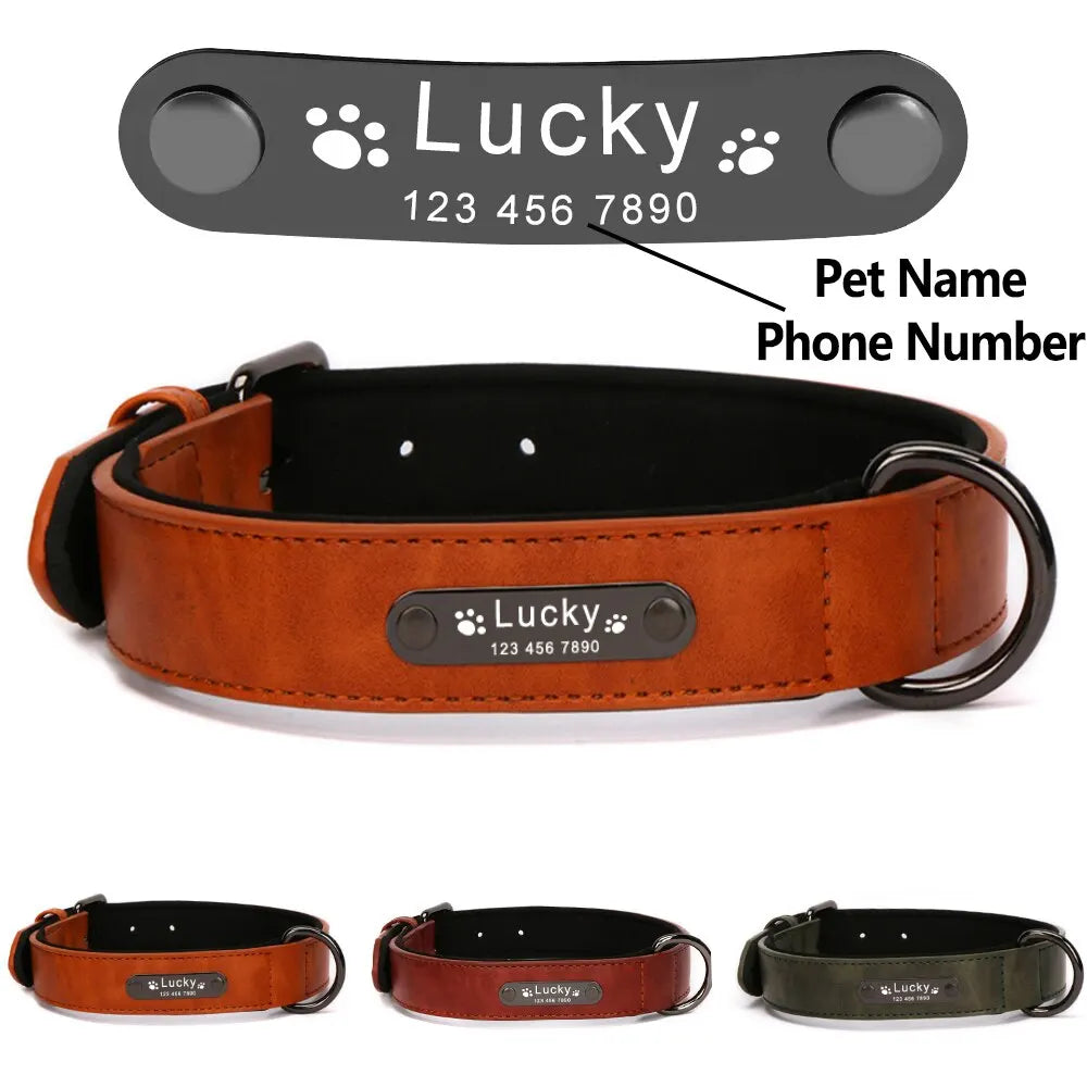 Custom Luxury Personalized Leather Dog Collar ATHLEXES
