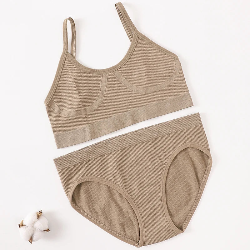 Women Seamless Bras Panties Set Sports Crop Top Briefs ATHLEXES