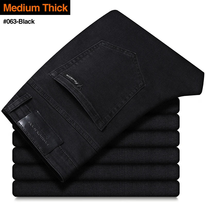 Classic Fit Stretch Denim Trousers for Men ATHLEXES
