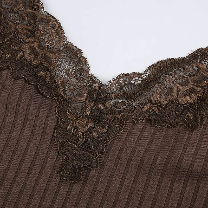 Grunge Chic Lace Trim Crop Top for Women ATHLEXES