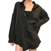 Zadily 2023 Spring Oversized Chic White Button-Up Blouse ATHLEXES