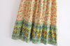 Bohemian Floral Ruffle Hem Midi Skirt ATHLEXES