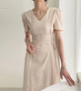 Chic Vintage Cotton Linen A-Line Dress ATHLEXES