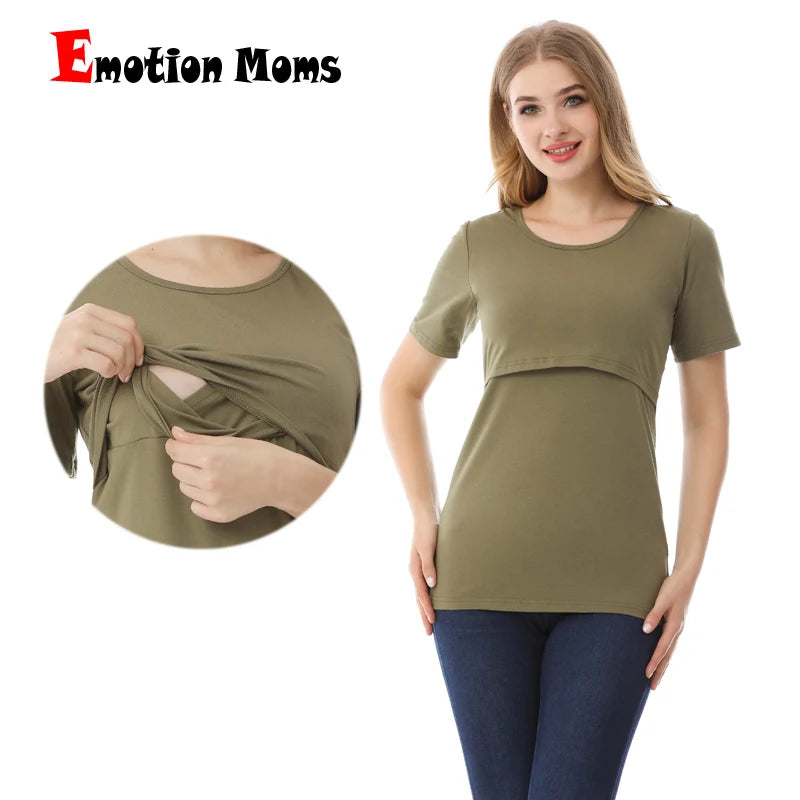 NurtureNest Stylish Nursing T-Shirt for Moms ATHLEXES
