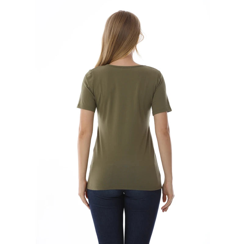 NurtureNest Stylish Nursing T-Shirt for Moms ATHLEXES