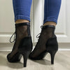 Hollow Mesh Peep Toe Stilettos: Summer High Heel Fashion ATHLEXES
