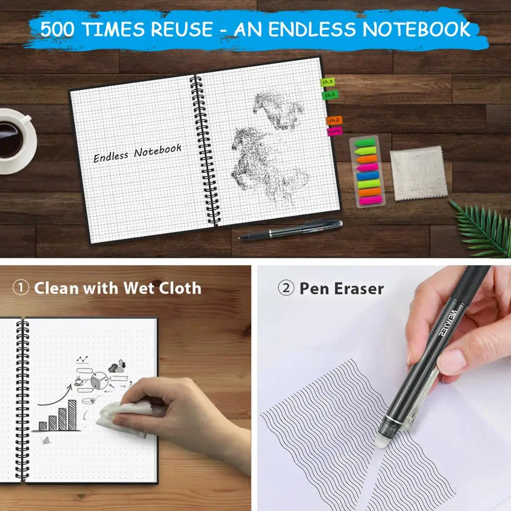 EcoSmart A4 Reusable Erasable Notebook Journal ATHLEXES