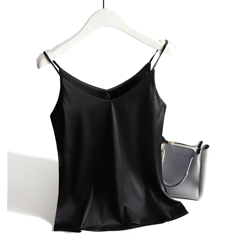 Silk Elegance V Neck Halter Cami Top for Women ATHLEXES