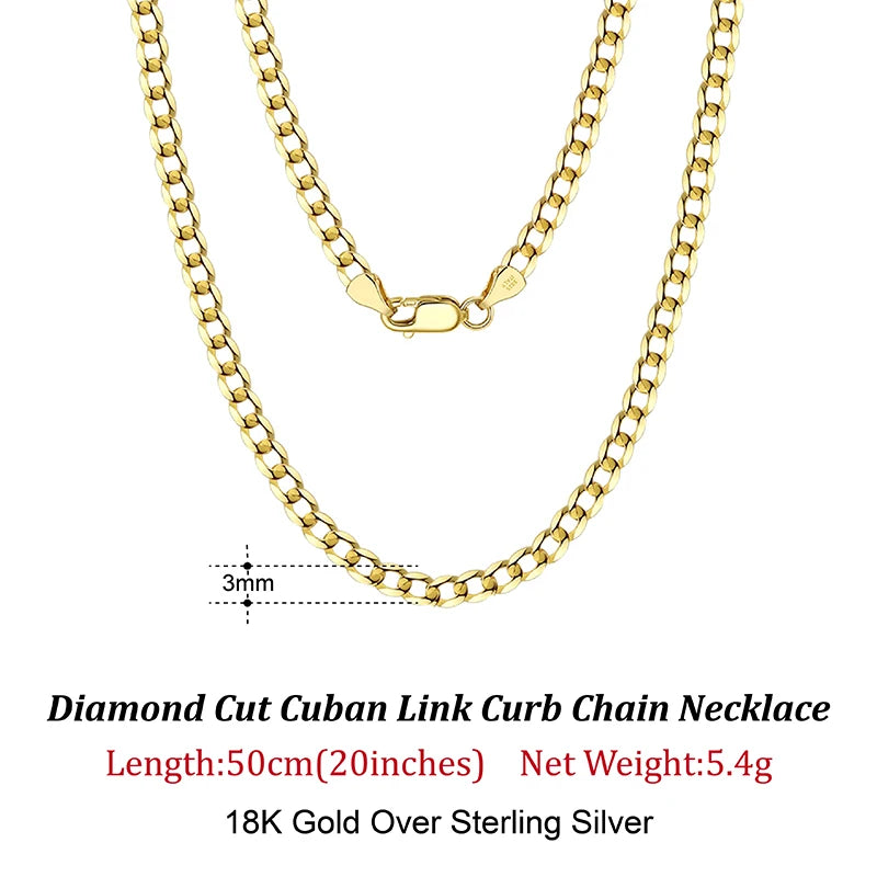 Rinntin 18K Gold Cuban Link Chain Necklace ATHLEXES