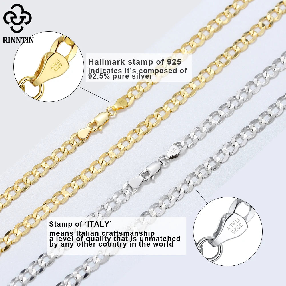Rinntin 18K Gold Cuban Link Chain Necklace ATHLEXES