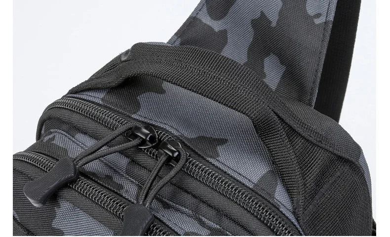 Tactical Sling Shoulder Bags Waterproof Night Reflective Strip Pack EDC Molle Chest Bag 10L Capacity Black ATHLEXES