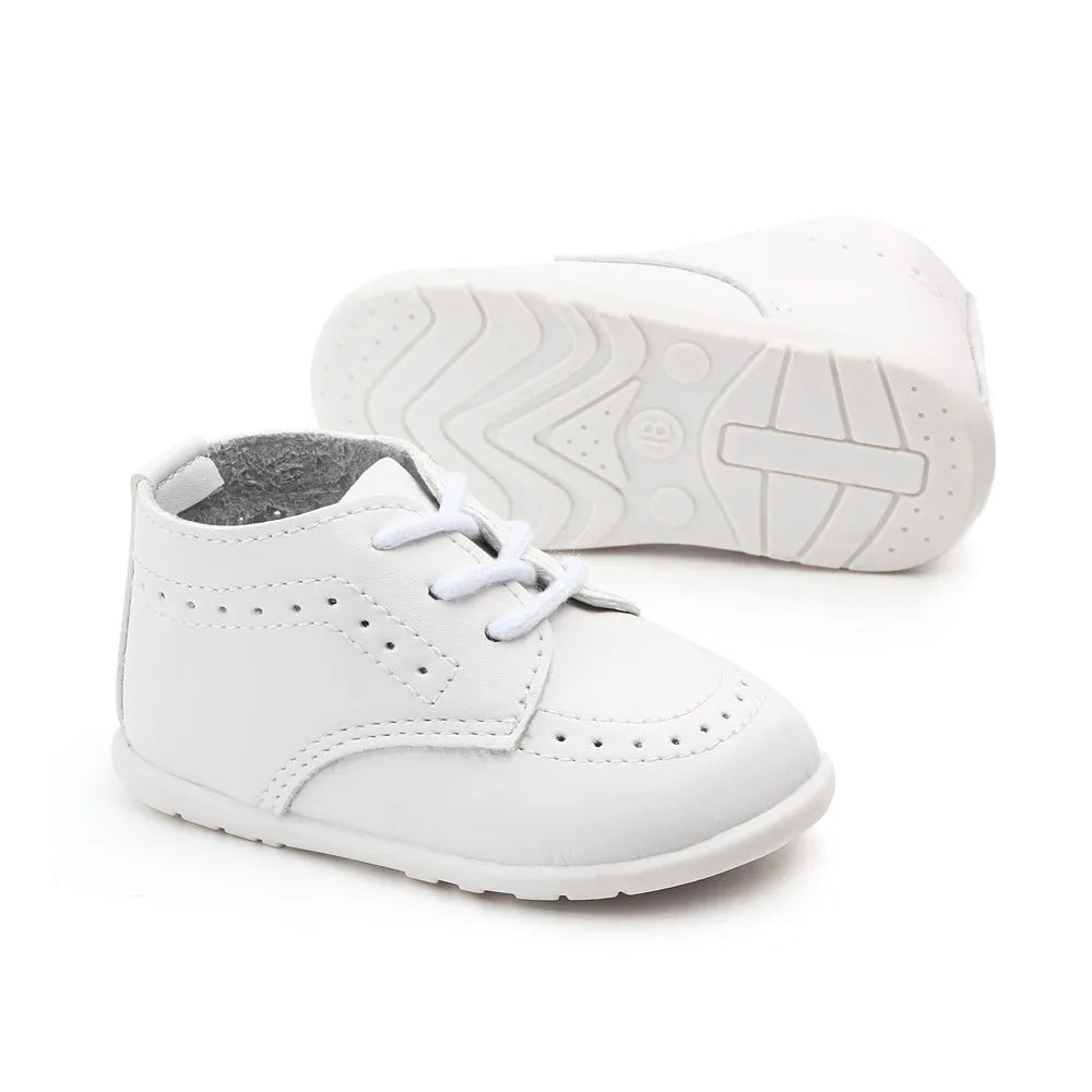 Meckior Retro Leather Baby Shoes with Anti-Slip Rubber Sole ATHLEXES