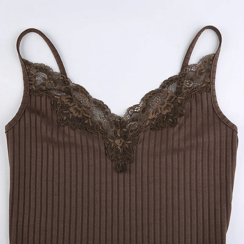 Grunge Chic Lace Trim Crop Top for Women ATHLEXES