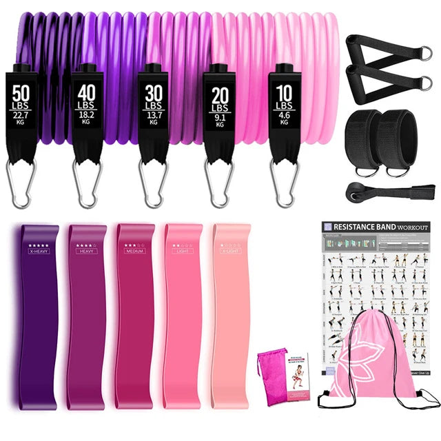 Premium Resistance Bands Set with Door Anchor & Straps ATHLEXES
