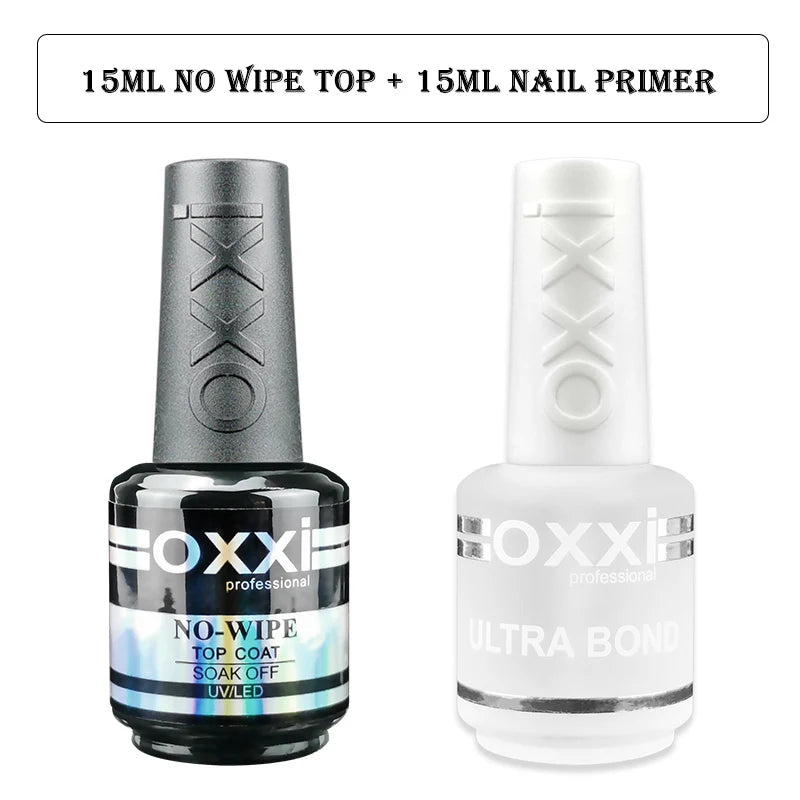 OXXI No Wipe Gel Polish Base and Top Coat Kit ATHLEXES