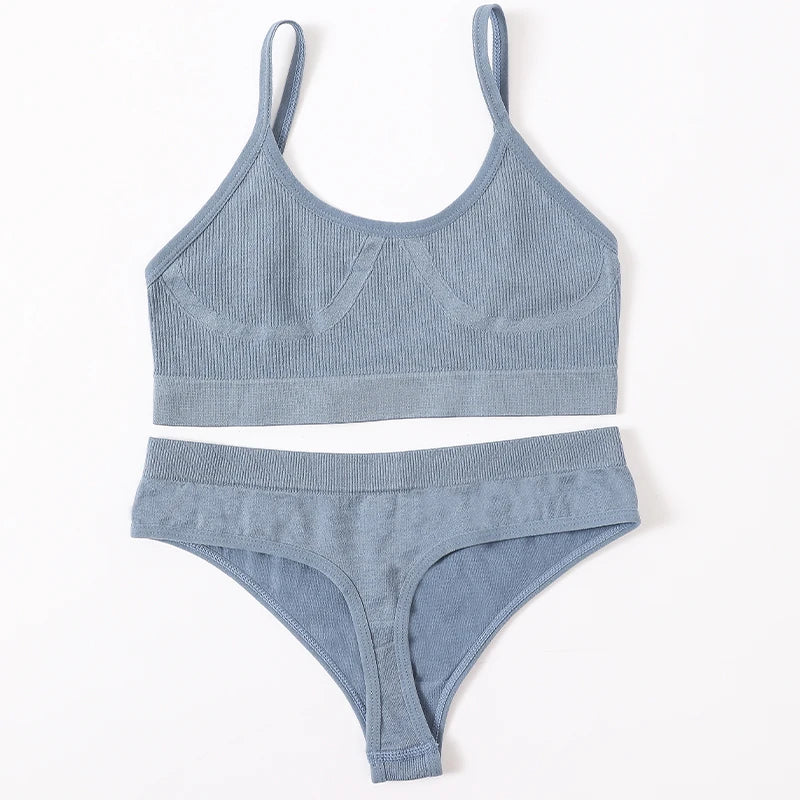 Women Seamless Bras Panties Set Sports Crop Top Briefs ATHLEXES