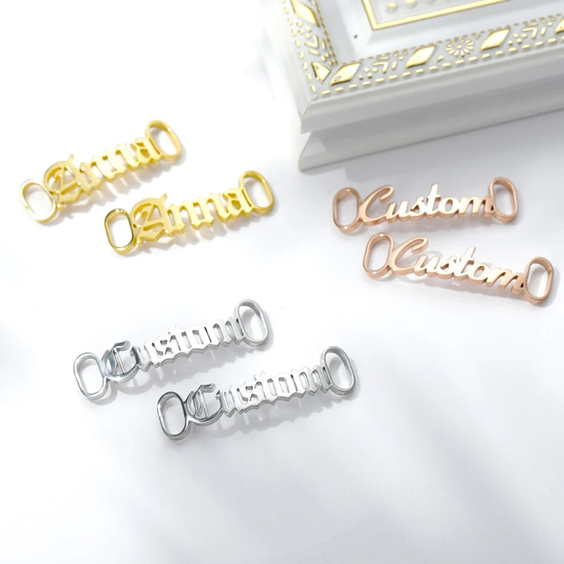 Custom Stainless Steel Name Buckles for Stylish Sneaker Charms ATHLEXES