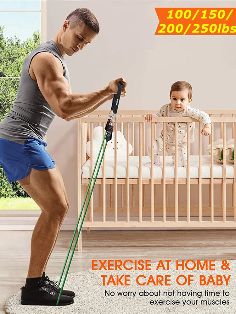 Premium Resistance Bands Set with Door Anchor & Straps ATHLEXES