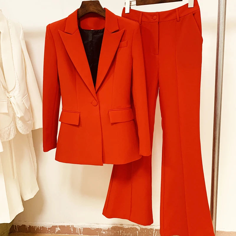 ChicRunway Women's Blazer and Flare Pants Set ATHLEXES