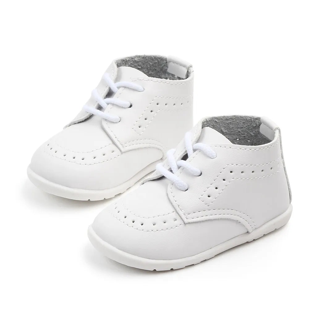 Meckior Retro Leather Baby Shoes with Anti-Slip Rubber Sole ATHLEXES