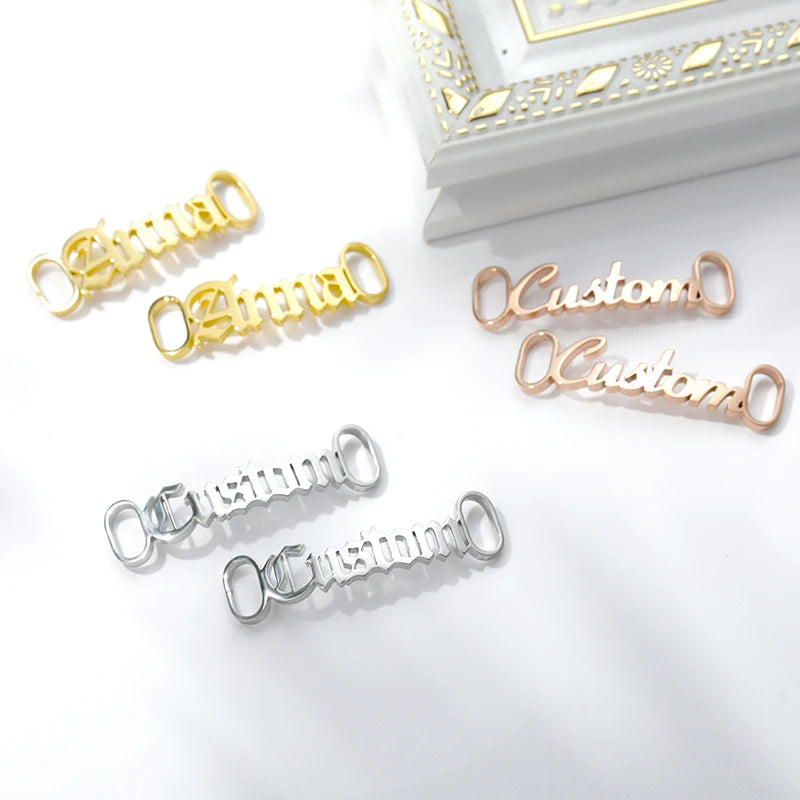 Custom Stainless Steel Nameplate Shoe Buckles for Best Friends ATHLEXES